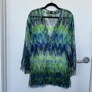 Jean Paul Gaultier Sheer Tunic in Green and Blue